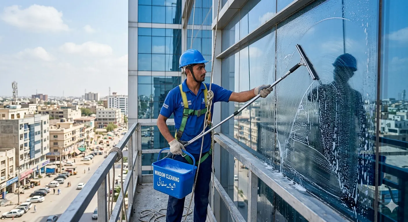 Professional exterior window cleaning service - sparkling clean glass