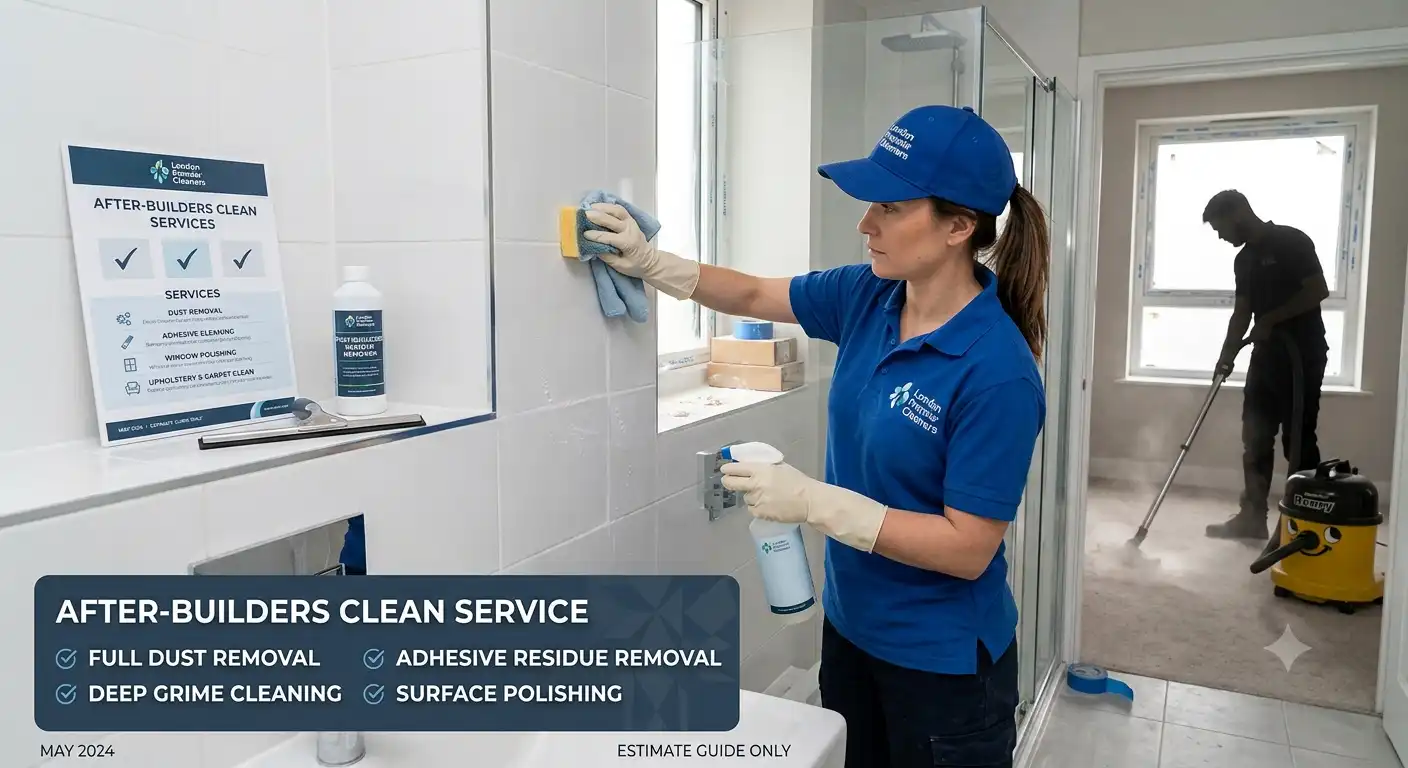 After builders cleaning underway in a renovated UK home