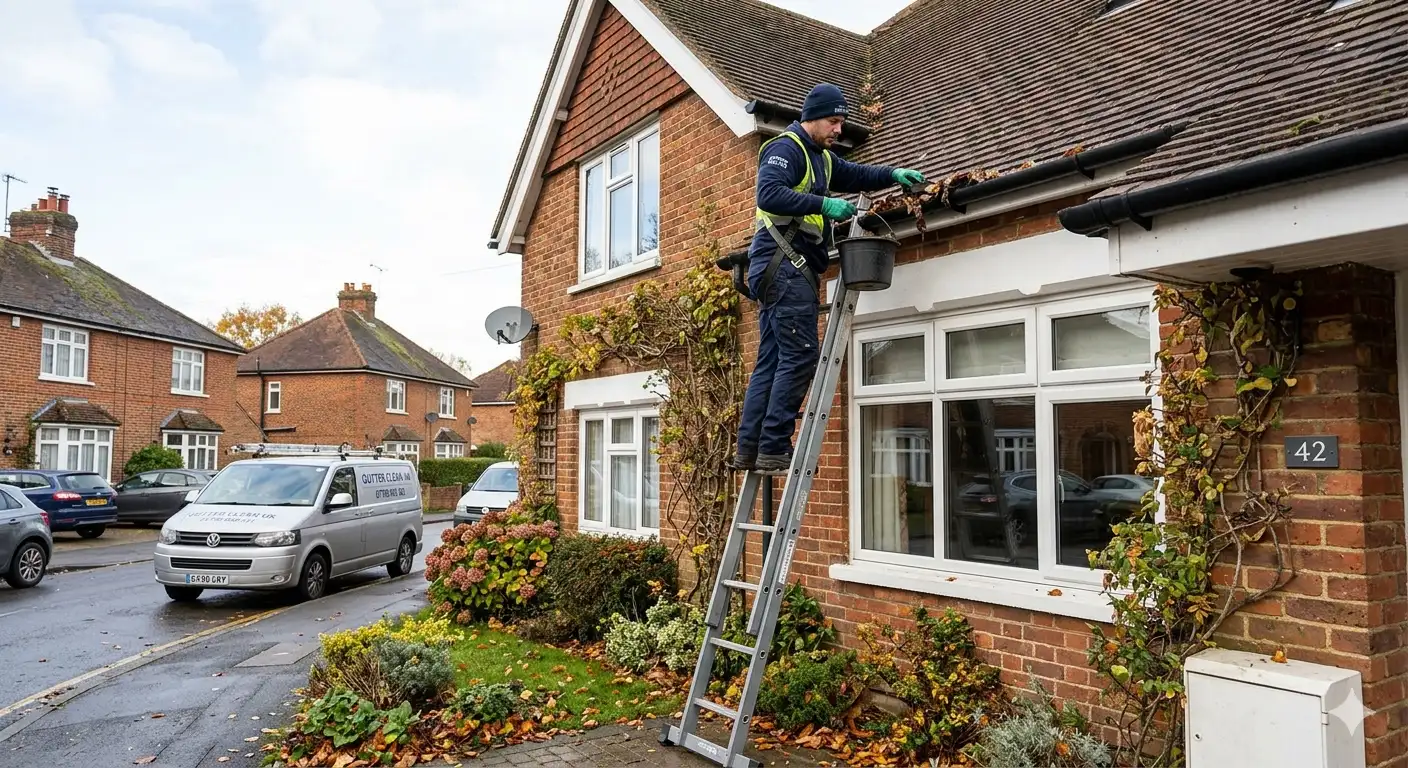 Professional gutter cleaning service protecting home from water damage